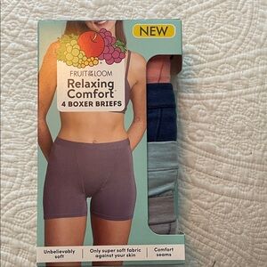 Fruit of the Loom Women's Boxer Briefs - Navy, Light Blue, Gray, Rose
